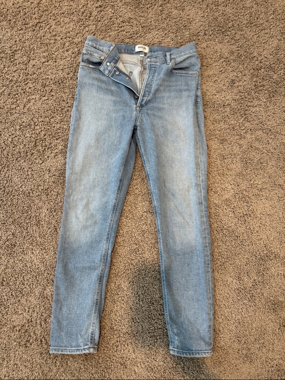 Agolde Light Blue High-Rise Skinny Jeans